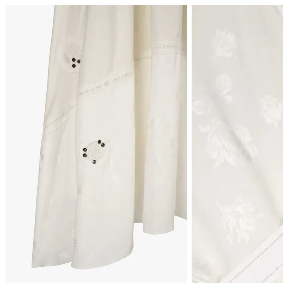 NWT. Zara Atelier Limited Edition Oyster White Studded Maxi Dress. Size S. - Picture 9 of 15